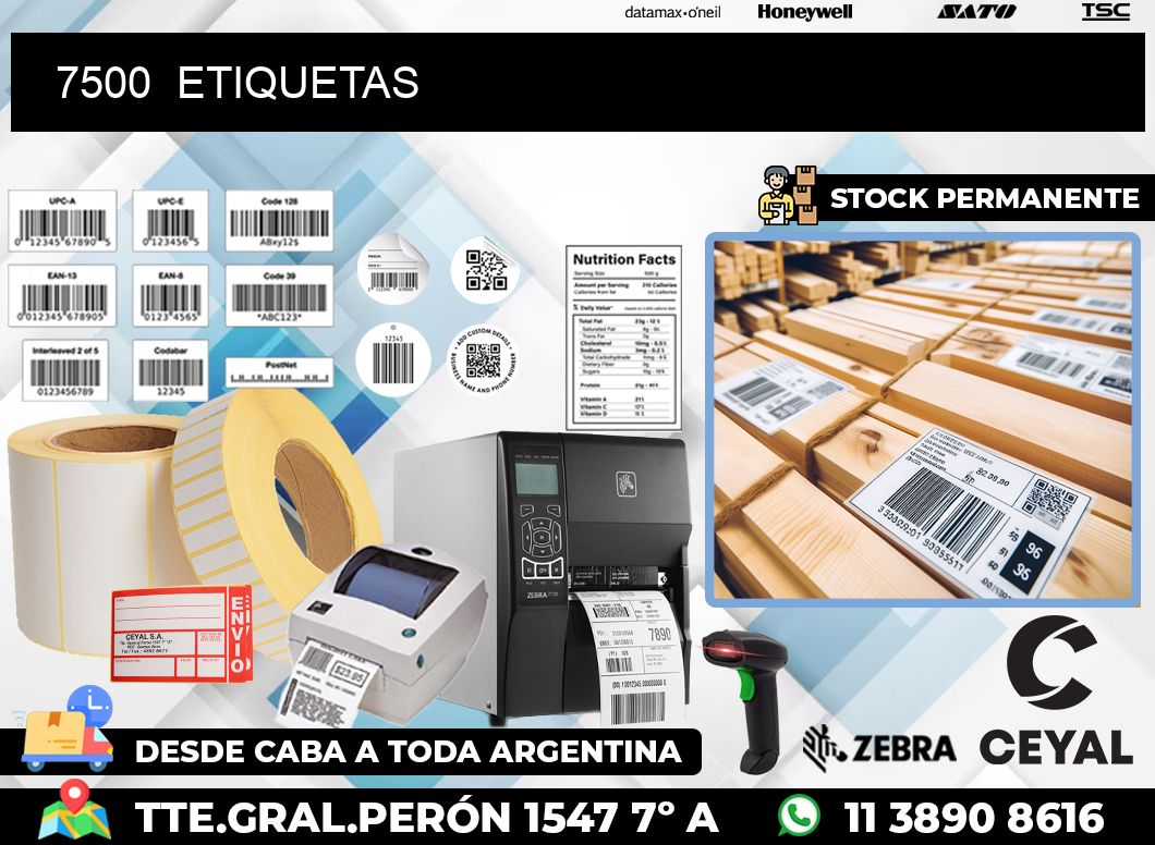 7500  ETIQUETAS