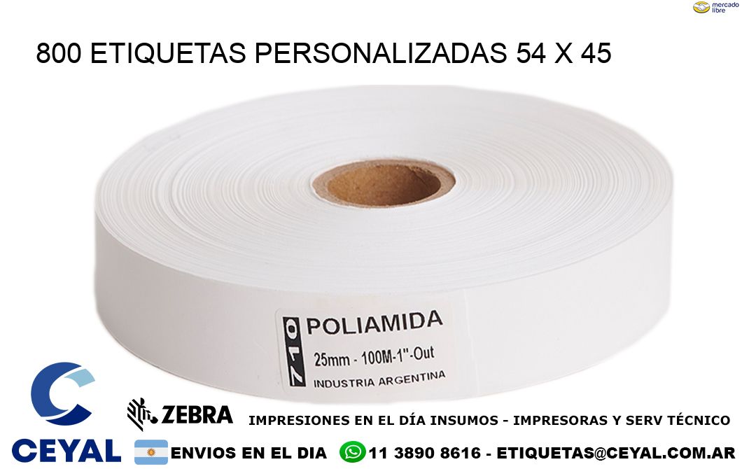 800 ETIQUETAS PERSONALIZADAS 54 x 45