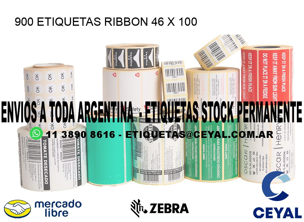 900 ETIQUETAS RIBBON 46 x 100