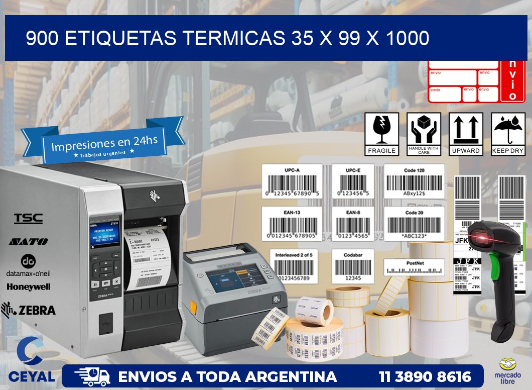 900 ETIQUETAS TERMICAS 35 x 99 x 1000