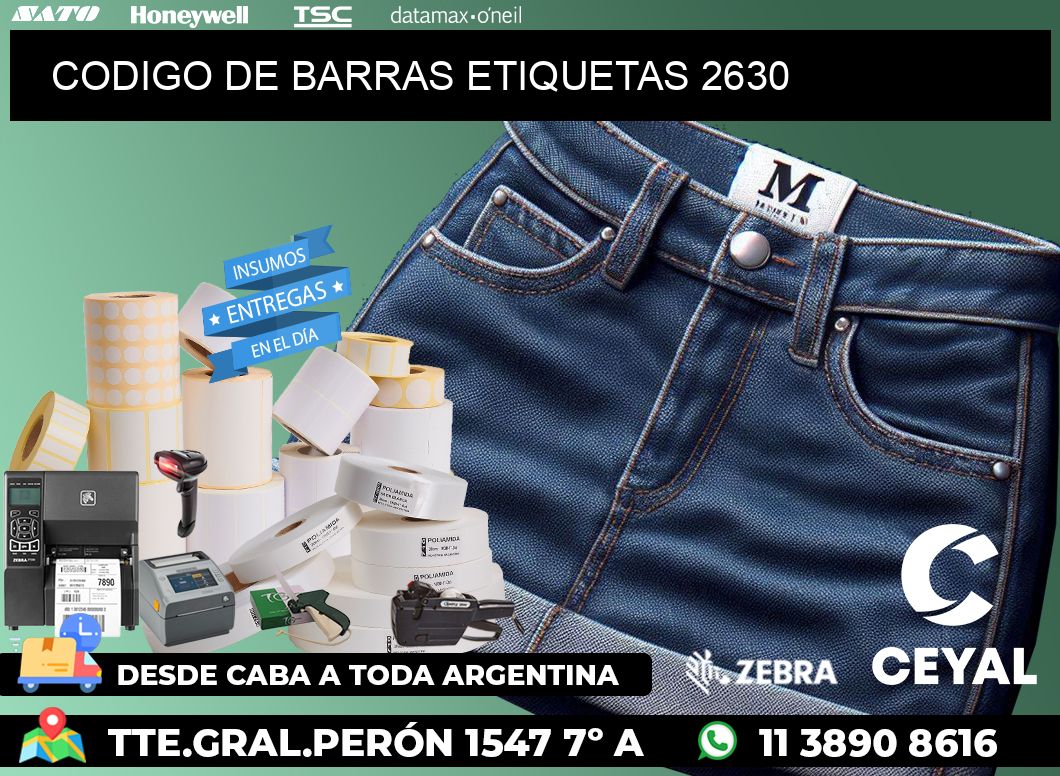 CODIGO DE BARRAS ETIQUETAS 2630