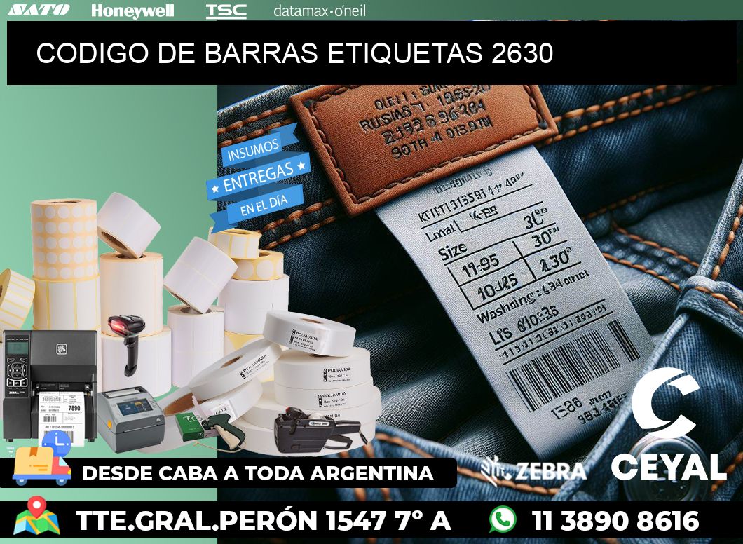 CODIGO DE BARRAS ETIQUETAS 2630