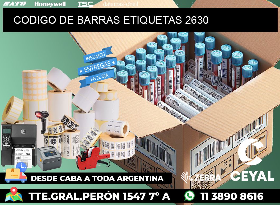 CODIGO DE BARRAS ETIQUETAS 2630