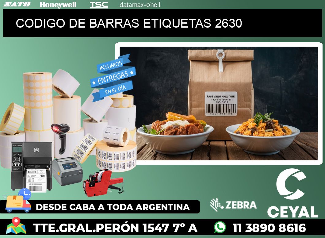 CODIGO DE BARRAS ETIQUETAS 2630