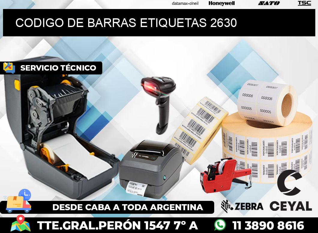 CODIGO DE BARRAS ETIQUETAS 2630