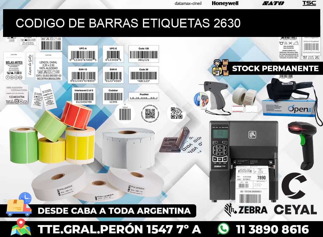 CODIGO DE BARRAS ETIQUETAS 2630