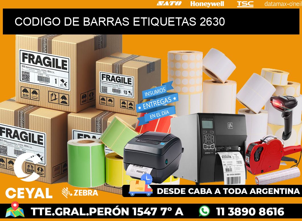 CODIGO DE BARRAS ETIQUETAS 2630