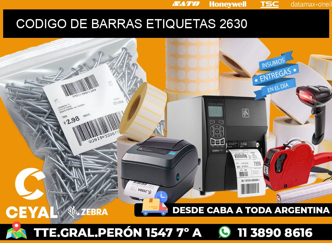 CODIGO DE BARRAS ETIQUETAS 2630