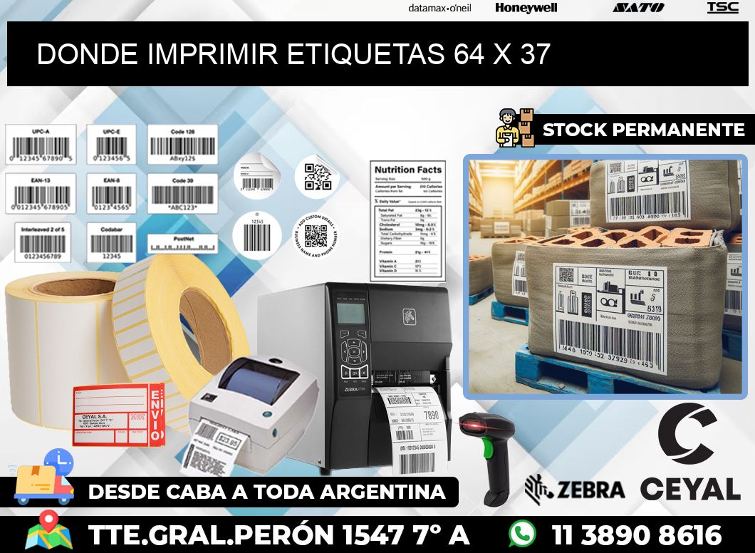 DONDE IMPRIMIR ETIQUETAS 64 x 37