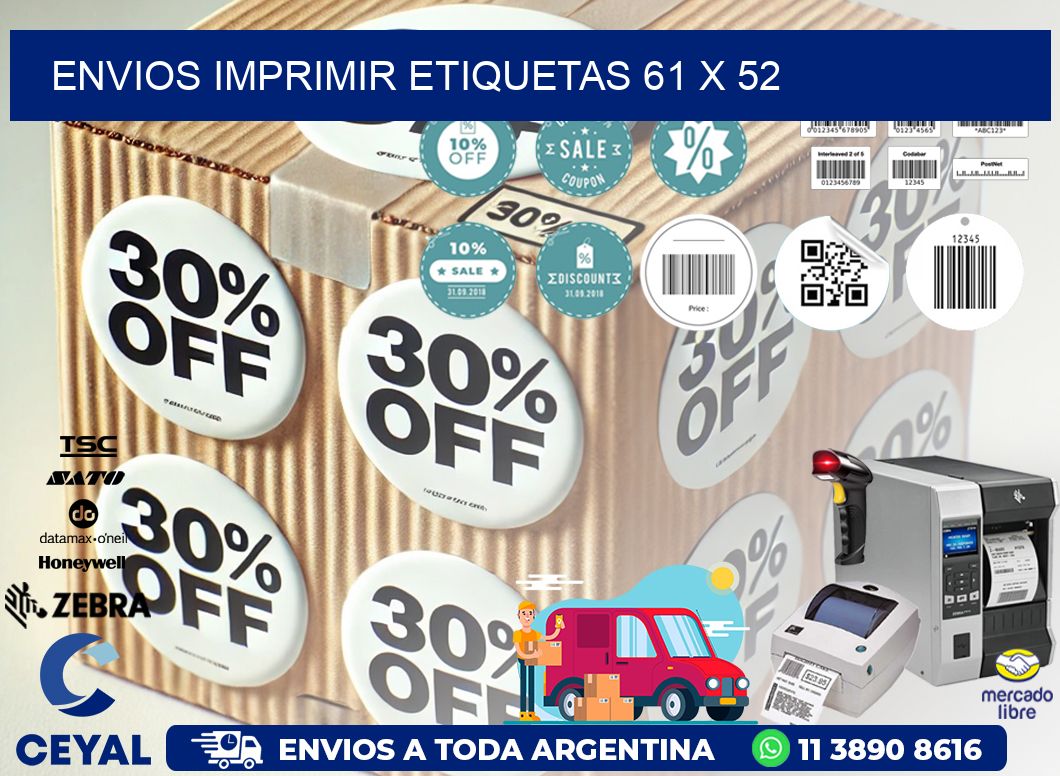 ENVIOS IMPRIMIR ETIQUETAS 61 x 52