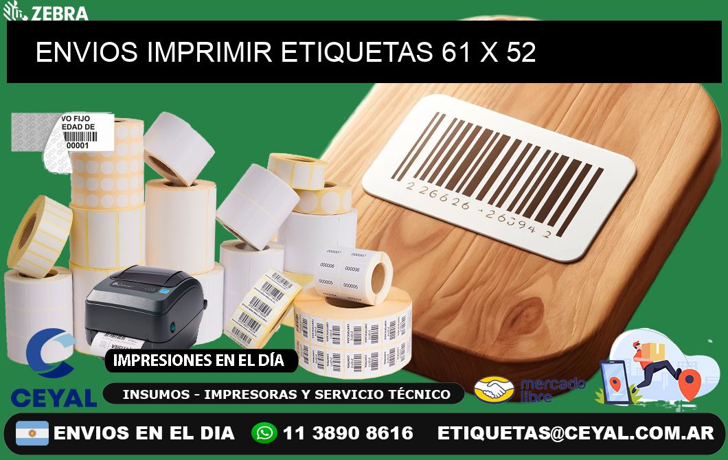 ENVIOS IMPRIMIR ETIQUETAS 61 x 52