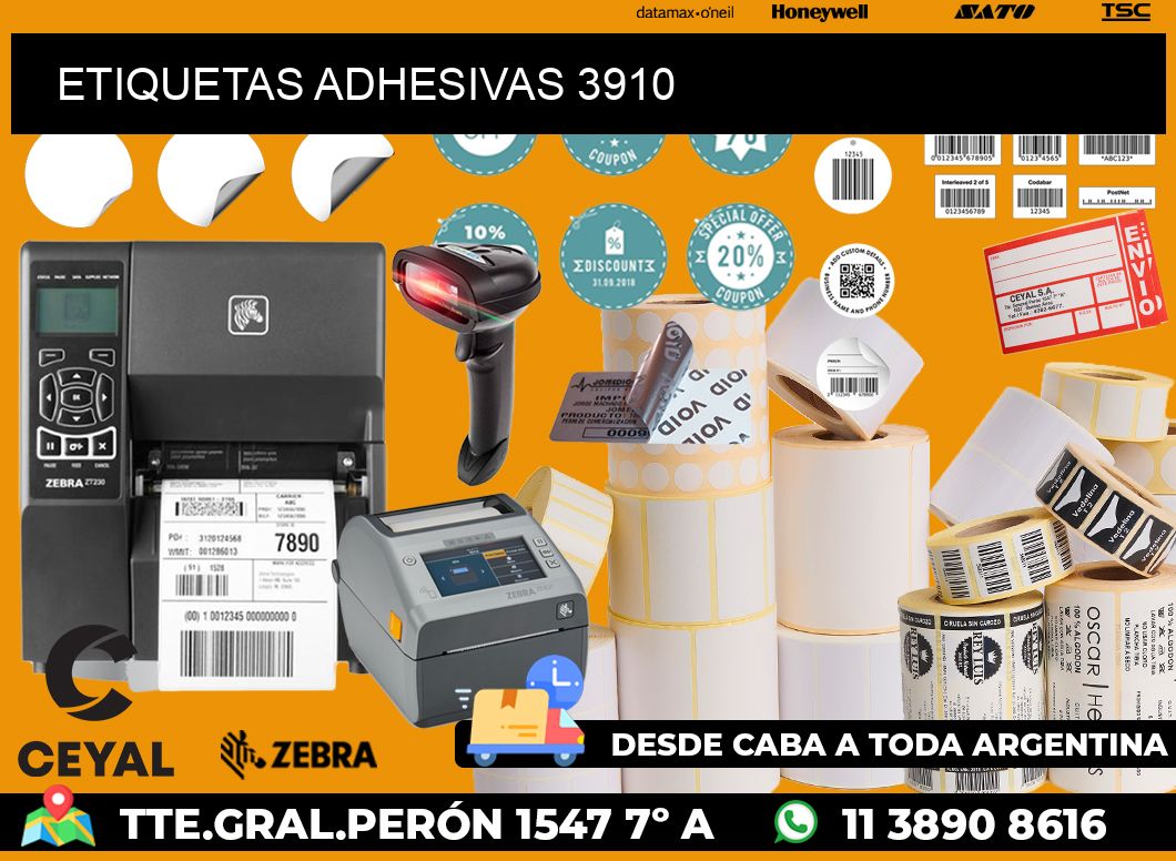 ETIQUETAS ADHESIVAS 3910