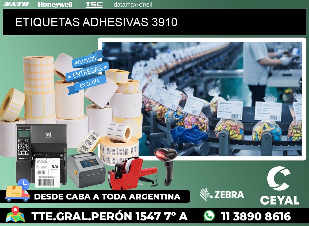 ETIQUETAS ADHESIVAS 3910