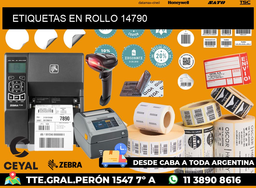 ETIQUETAS EN ROLLO 14790