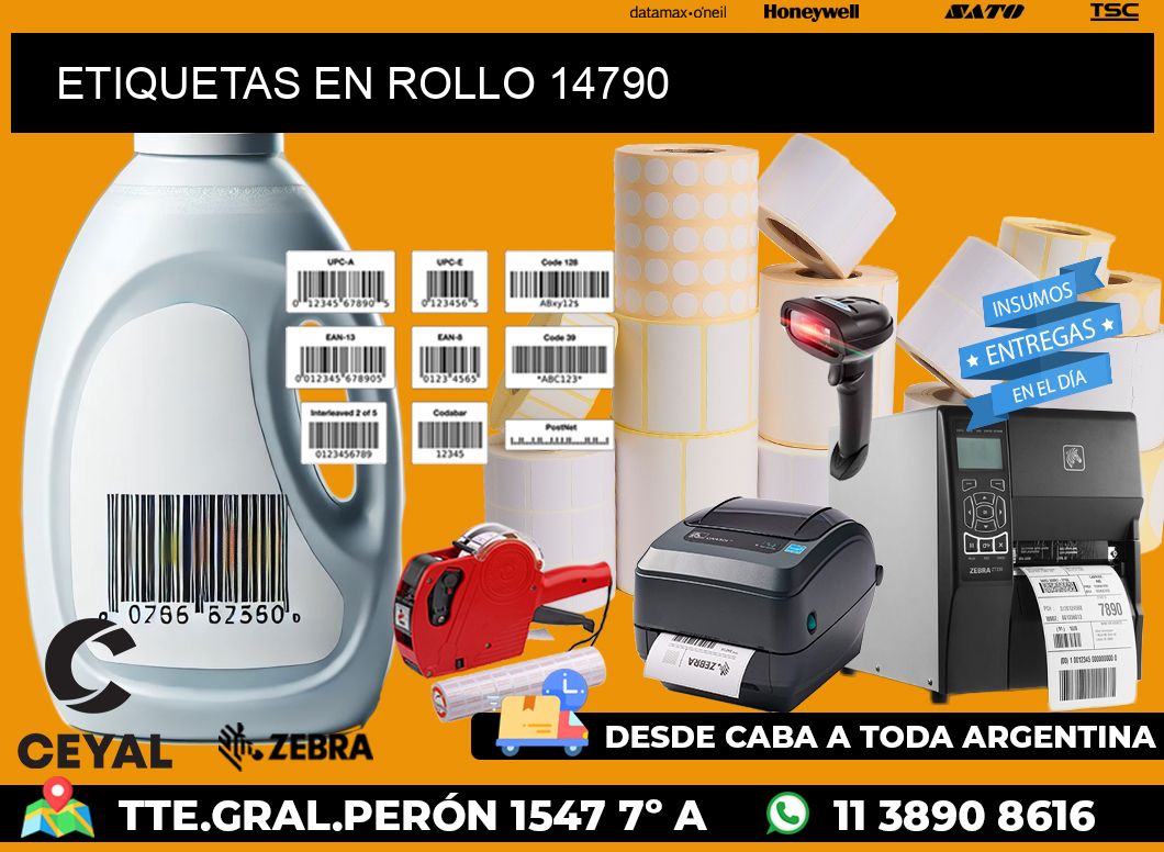 ETIQUETAS EN ROLLO 14790