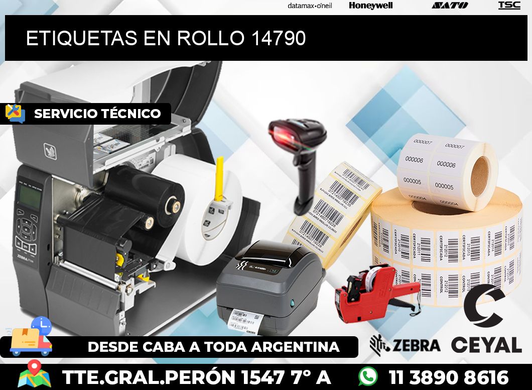 ETIQUETAS EN ROLLO 14790