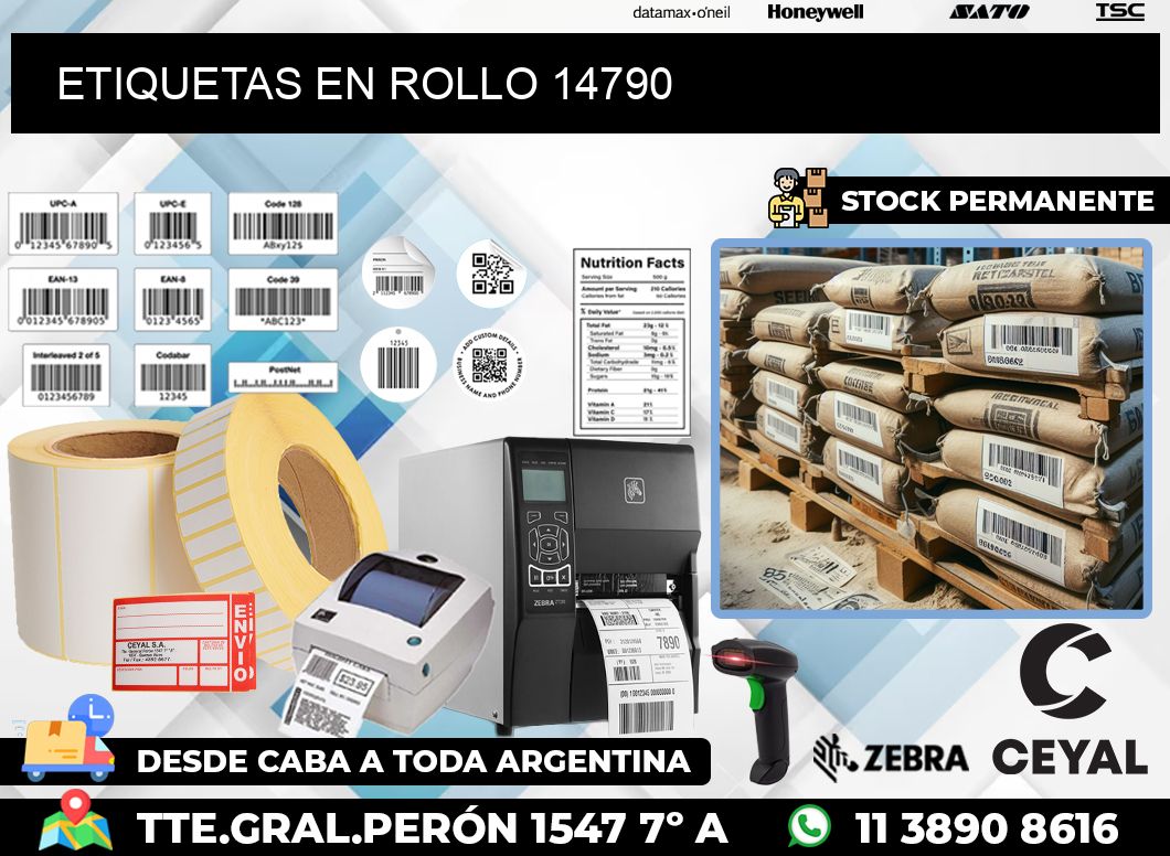 ETIQUETAS EN ROLLO 14790