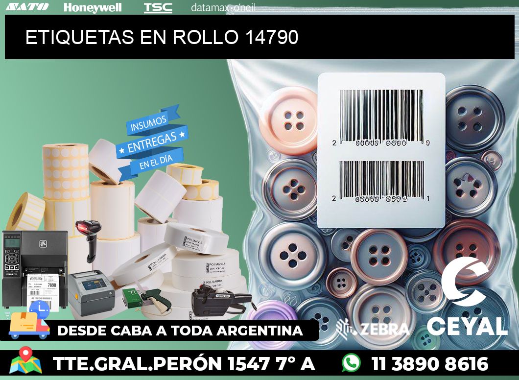 ETIQUETAS EN ROLLO 14790