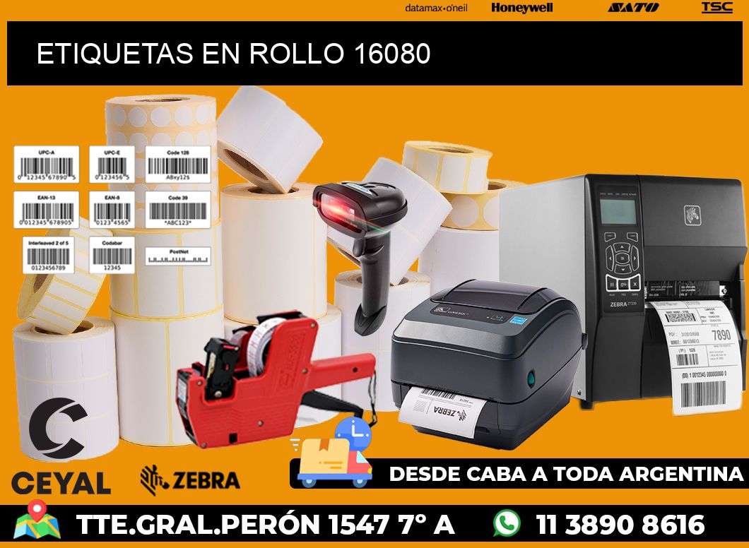 ETIQUETAS EN ROLLO 16080