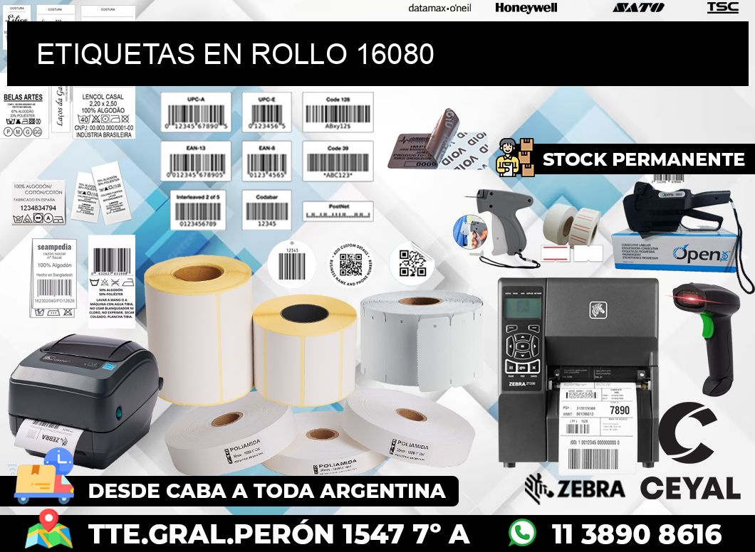 ETIQUETAS EN ROLLO 16080