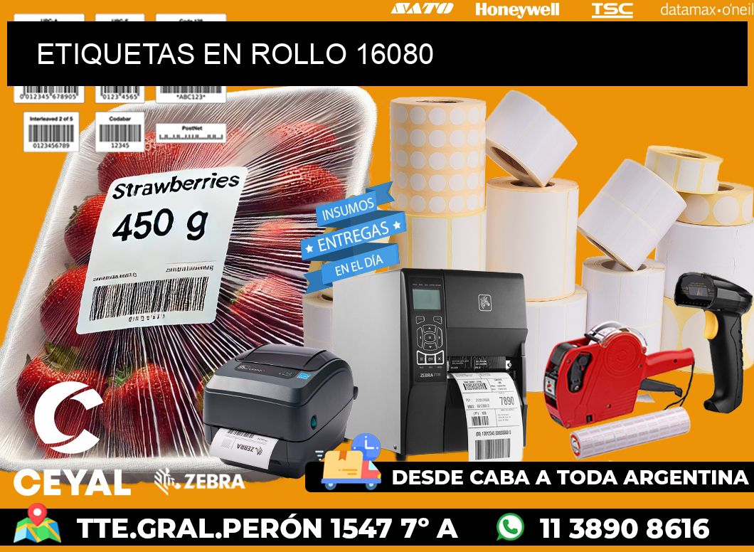 ETIQUETAS EN ROLLO 16080