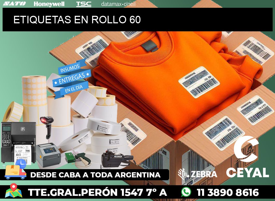 ETIQUETAS EN ROLLO 60