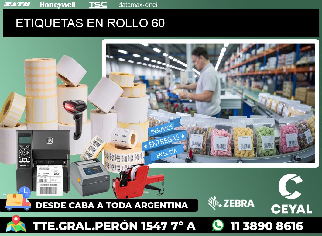 ETIQUETAS EN ROLLO 60