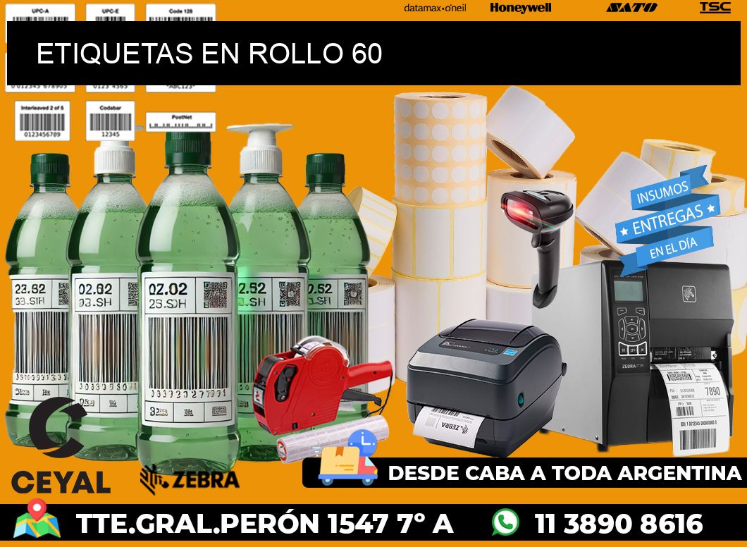 ETIQUETAS EN ROLLO 60