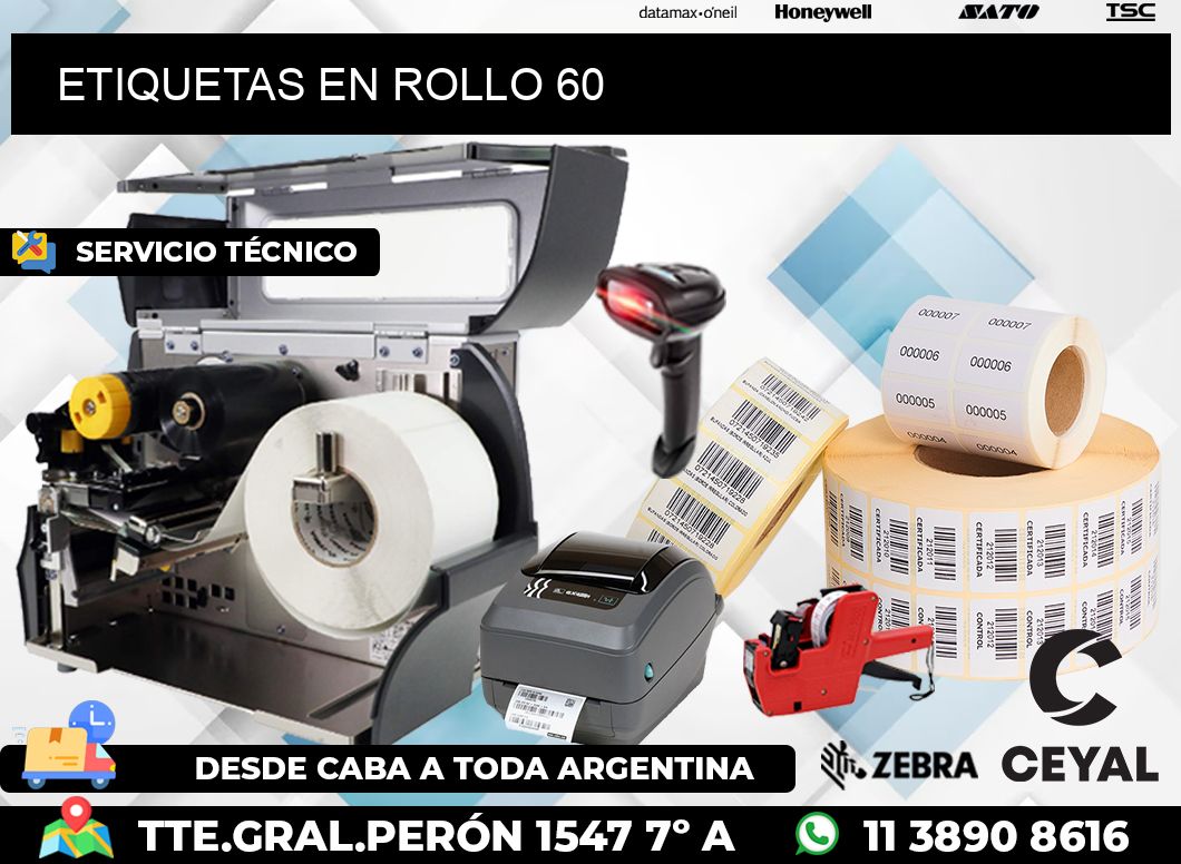 ETIQUETAS EN ROLLO 60