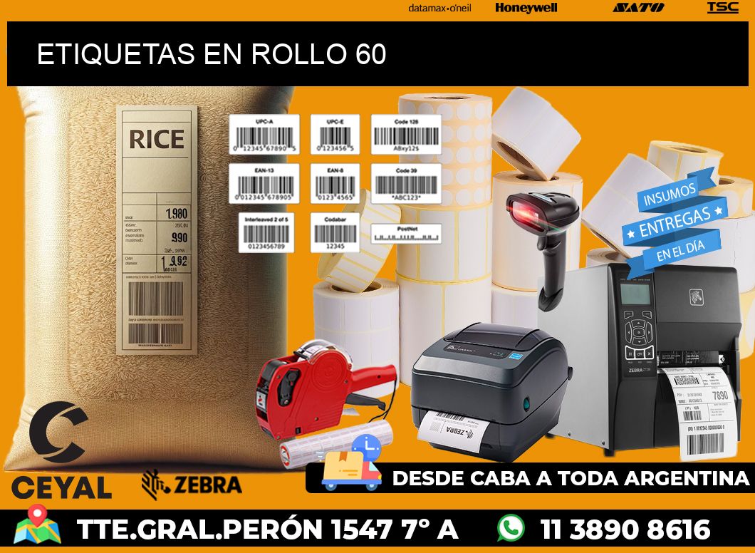 ETIQUETAS EN ROLLO 60