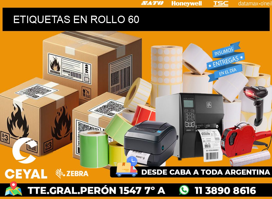 ETIQUETAS EN ROLLO 60