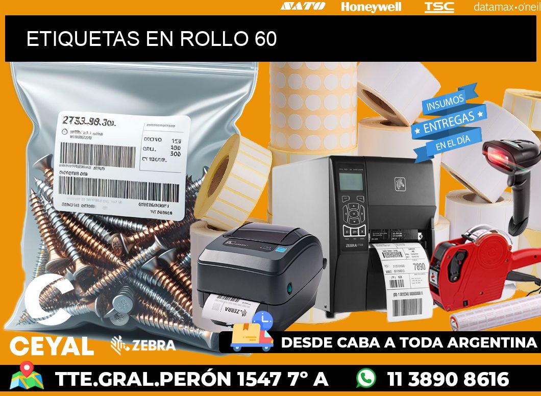 ETIQUETAS EN ROLLO 60