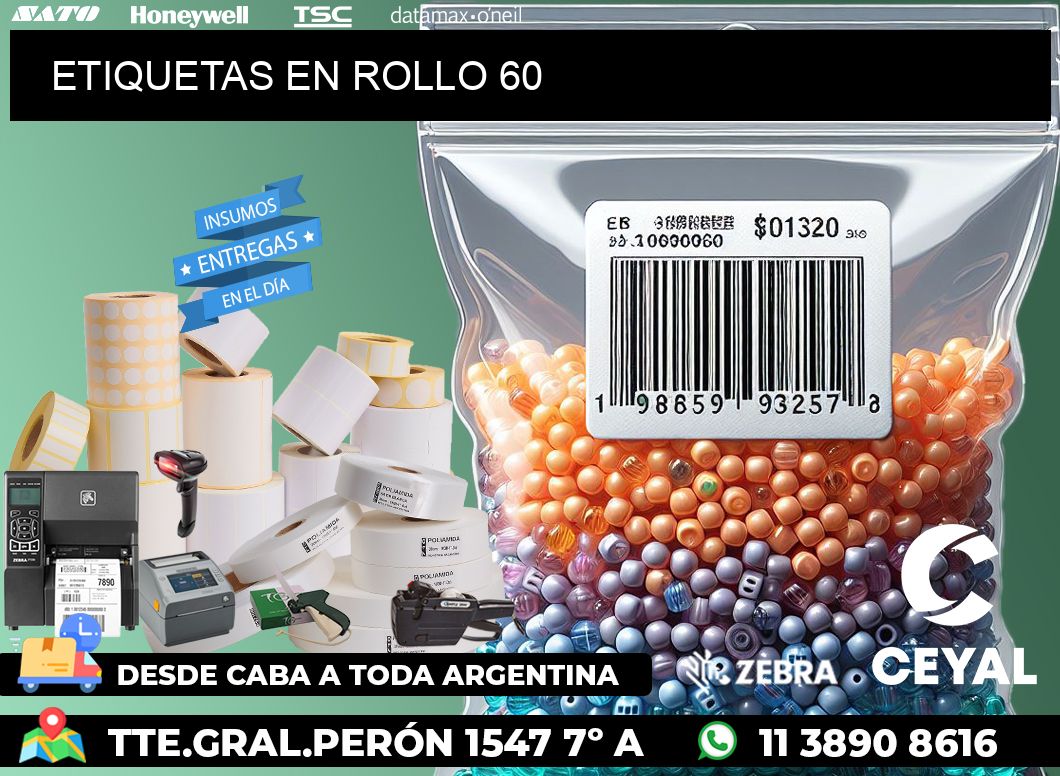 ETIQUETAS EN ROLLO 60