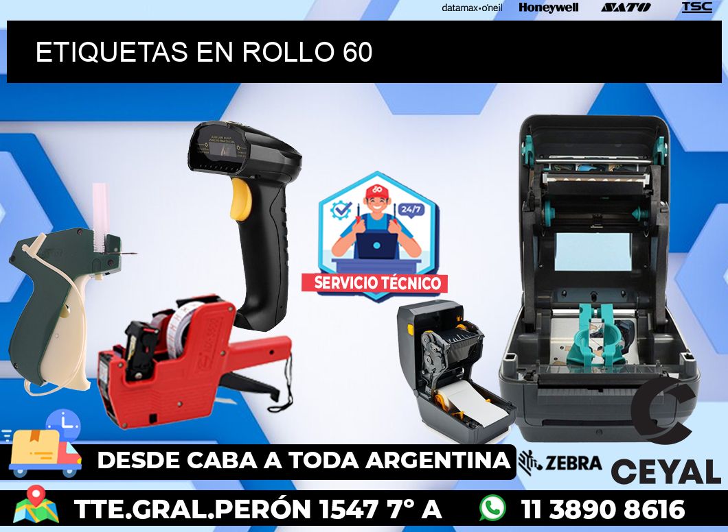 ETIQUETAS EN ROLLO 60