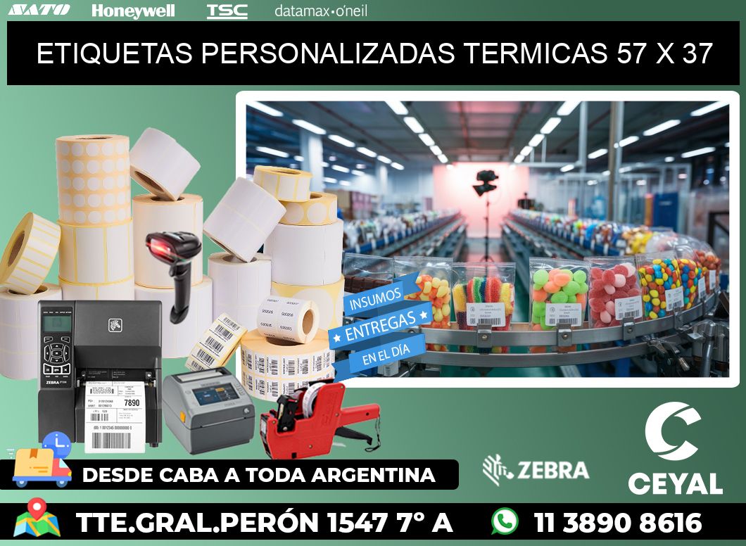 ETIQUETAS PERSONALIZADAS TERMICAS 57 x 37