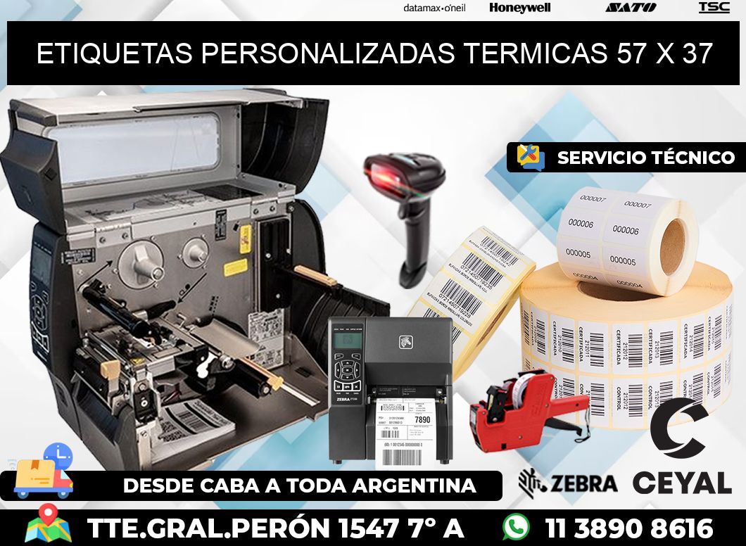 ETIQUETAS PERSONALIZADAS TERMICAS 57 x 37