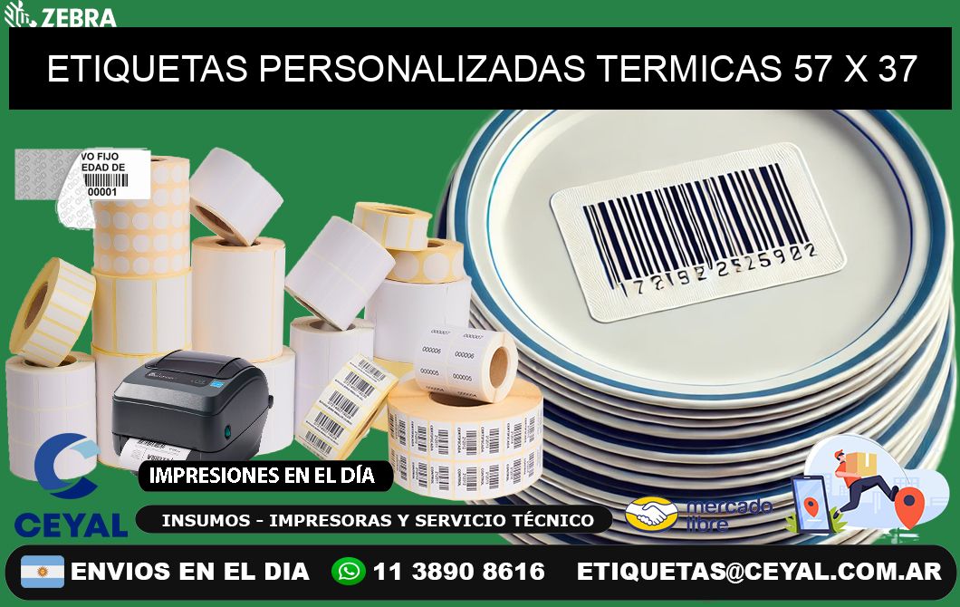 ETIQUETAS PERSONALIZADAS TERMICAS 57 x 37