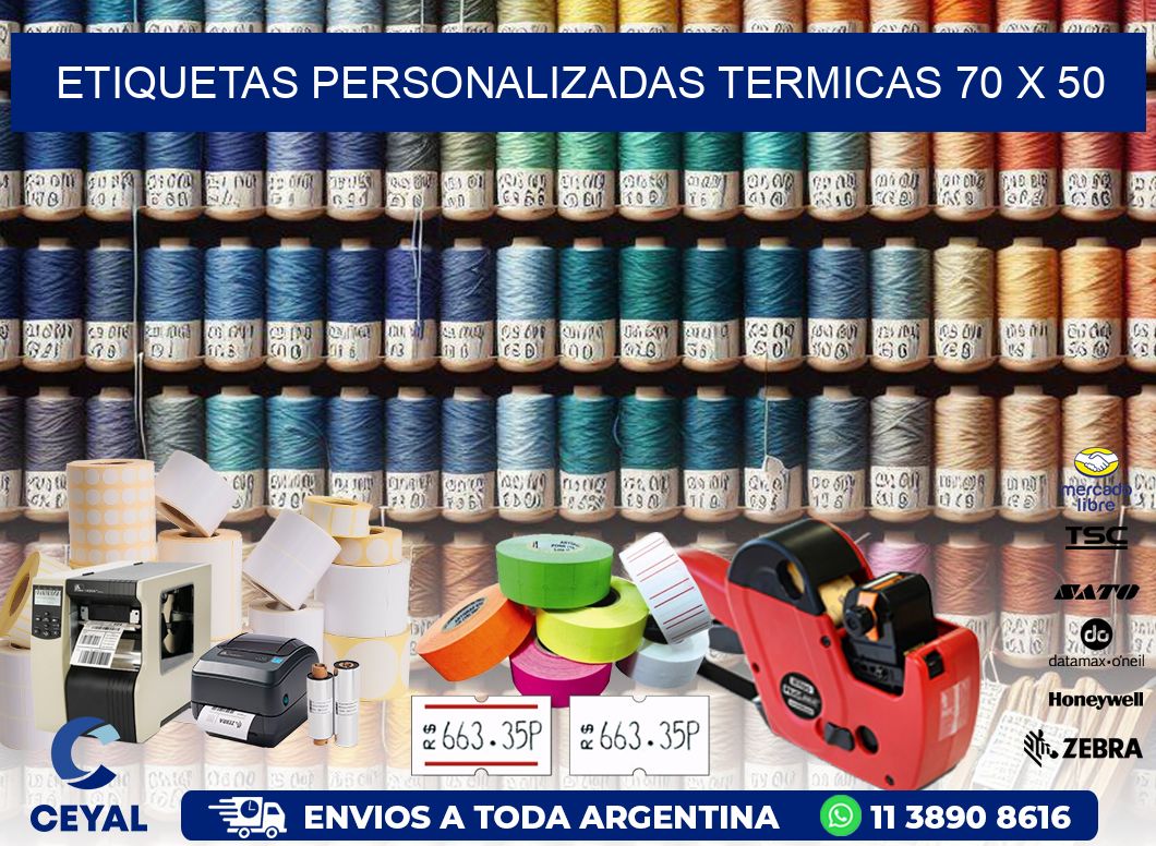 ETIQUETAS PERSONALIZADAS TERMICAS 70 x 50