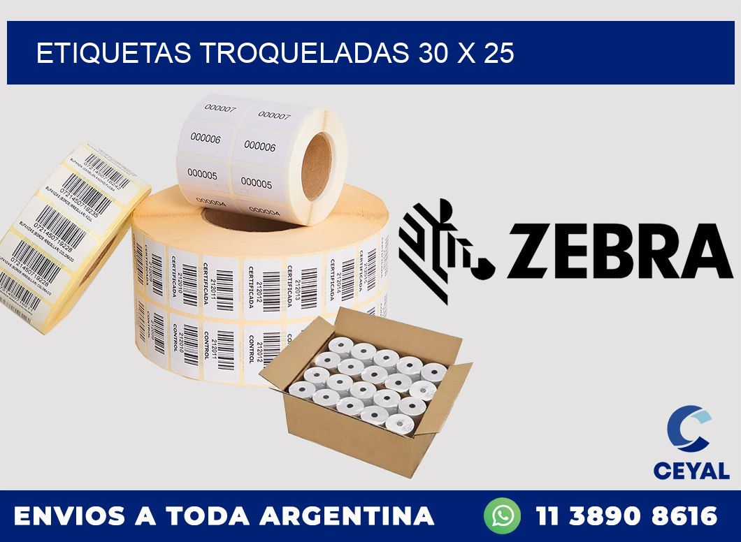 ETIQUETAS TROQUELADAS 30 x 25