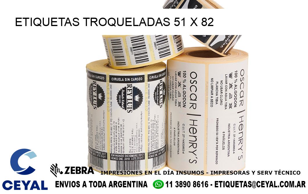 ETIQUETAS TROQUELADAS 51 x 82