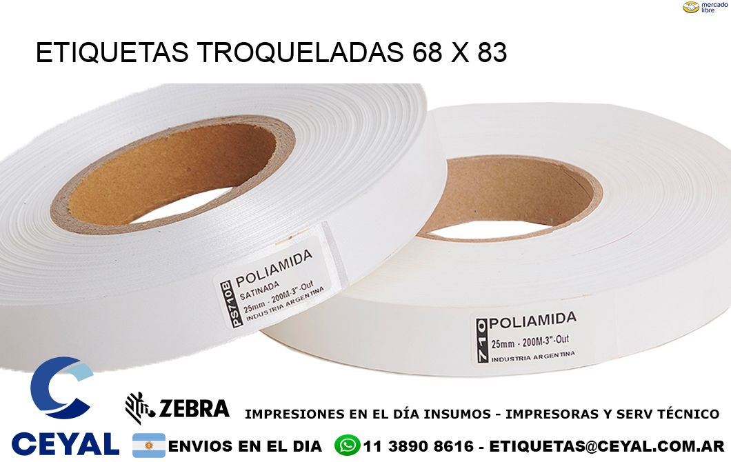 ETIQUETAS TROQUELADAS 68 x 83