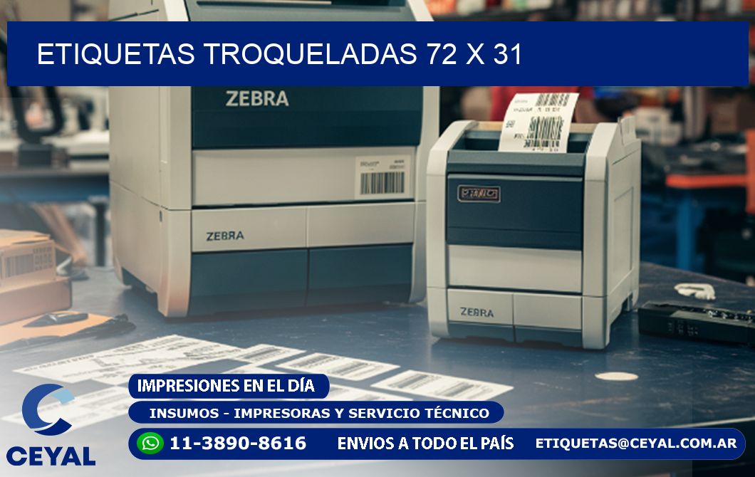 ETIQUETAS TROQUELADAS 72 x 31