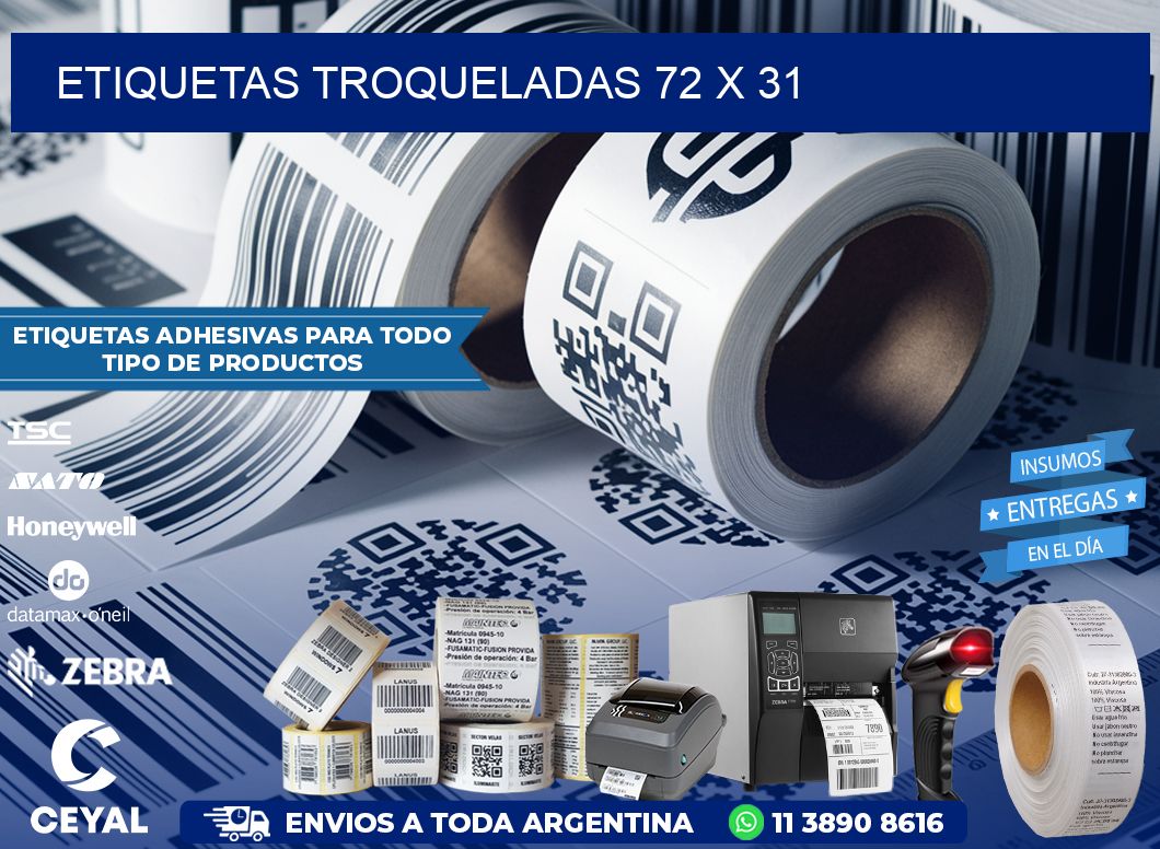 ETIQUETAS TROQUELADAS 72 x 31