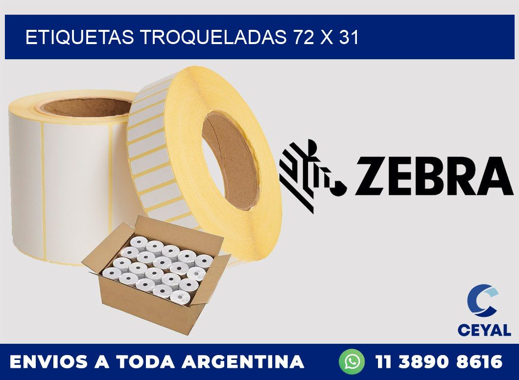 ETIQUETAS TROQUELADAS 72 x 31