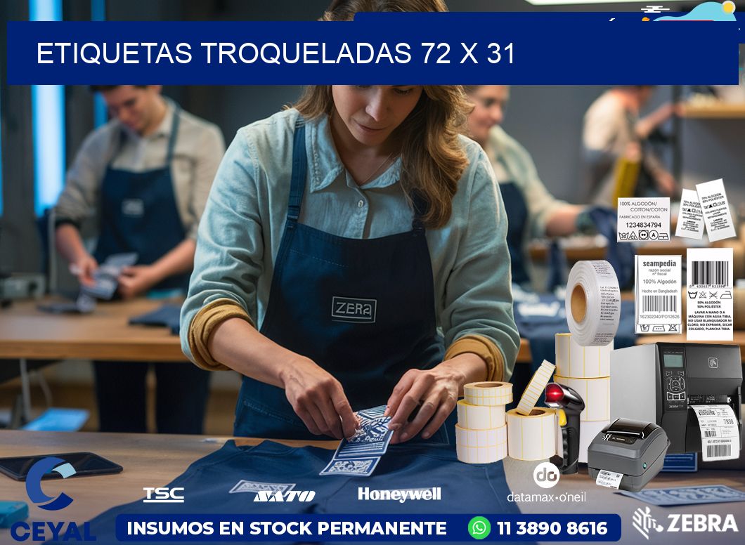 ETIQUETAS TROQUELADAS 72 x 31