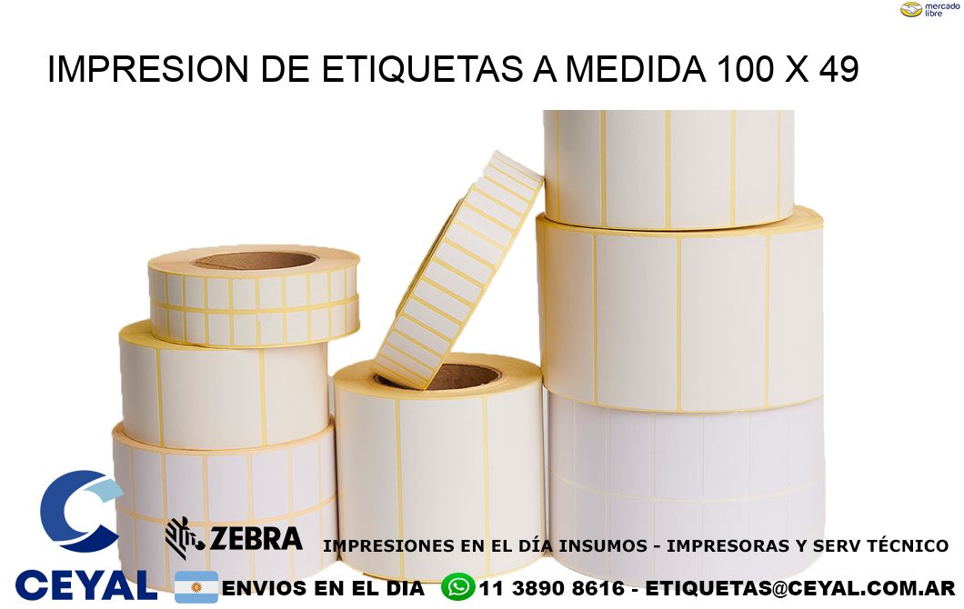 IMPRESION DE ETIQUETAS A MEDIDA 100 x 49