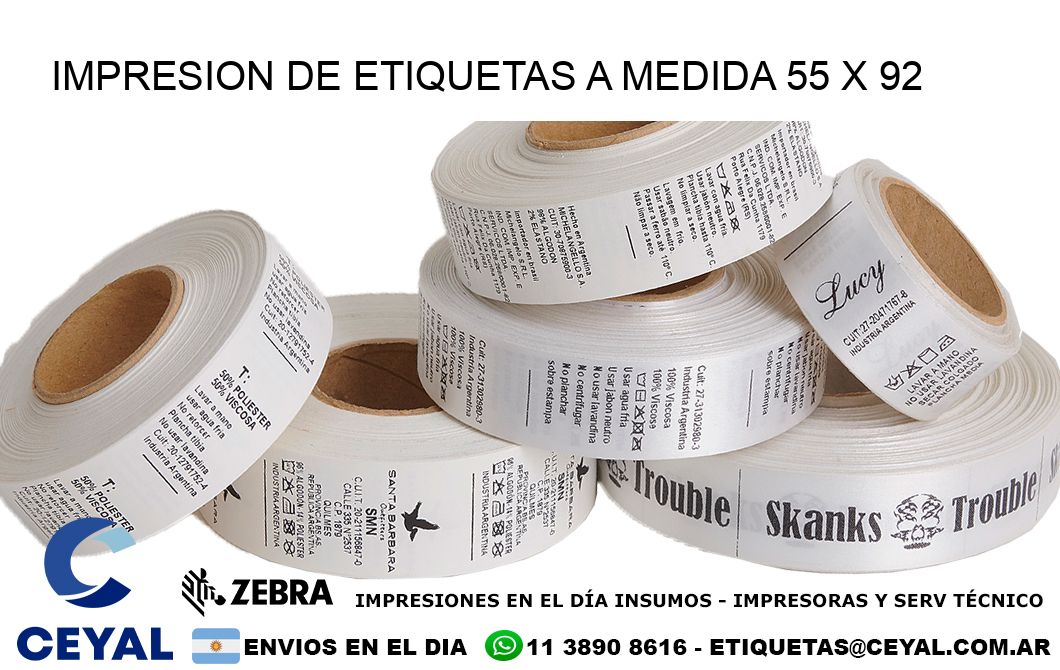 IMPRESION DE ETIQUETAS A MEDIDA 55 x 92