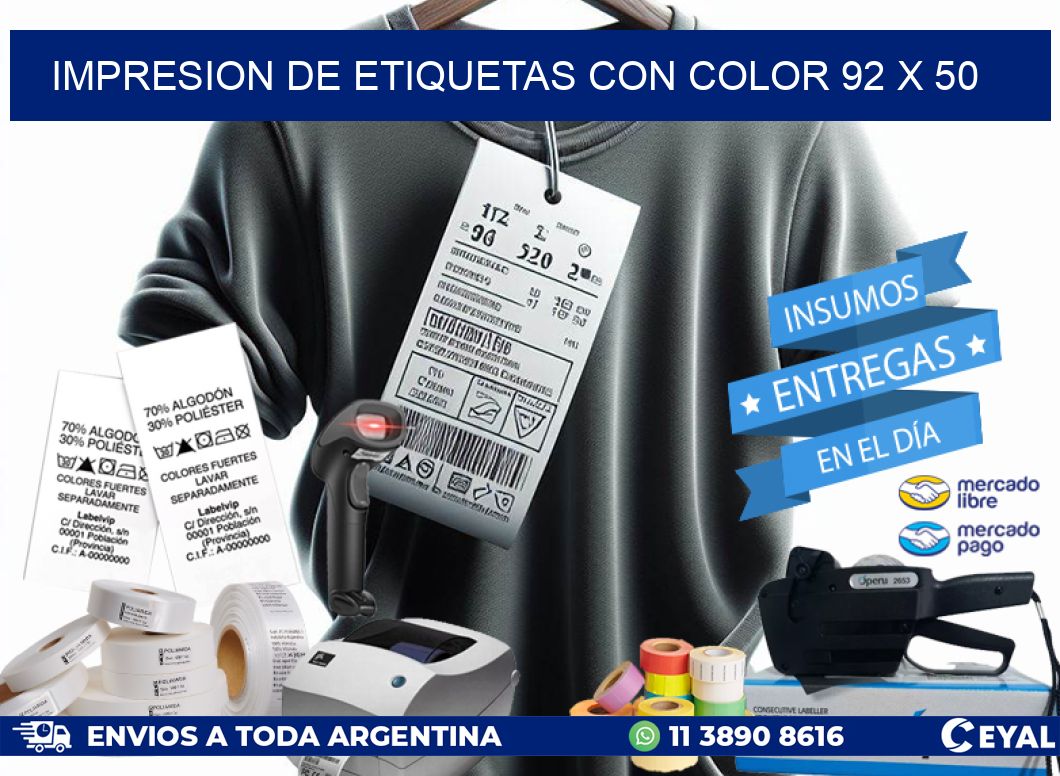 IMPRESION DE ETIQUETAS CON COLOR 92 x 50