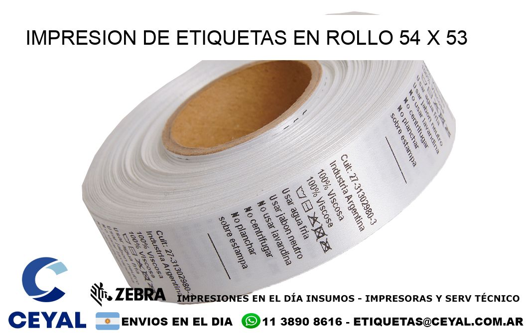 IMPRESION DE ETIQUETAS EN ROLLO 54 x 53