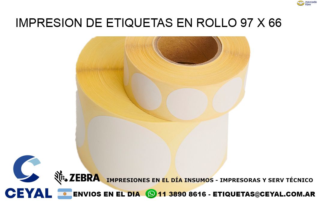 IMPRESION DE ETIQUETAS EN ROLLO 97 x 66